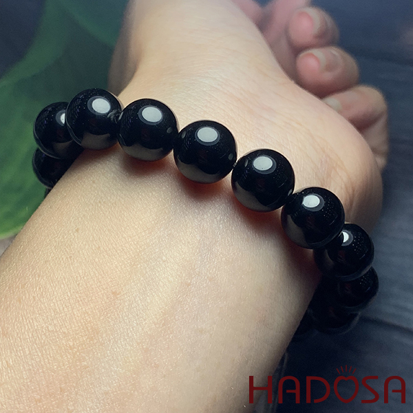 Vòng tay đá Thạch Anh Đen Morion Quartz 10mm cao cấp