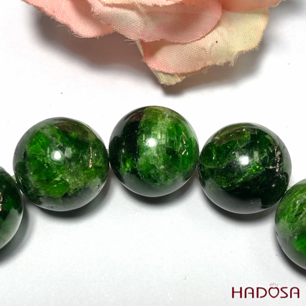 Vòng đá Diopside 13mm cao cấp chuẩn 5A