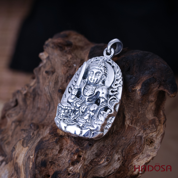 Mặt dây chuyền bạc Thai Phật bản mệnh Văn Thù (Mão)