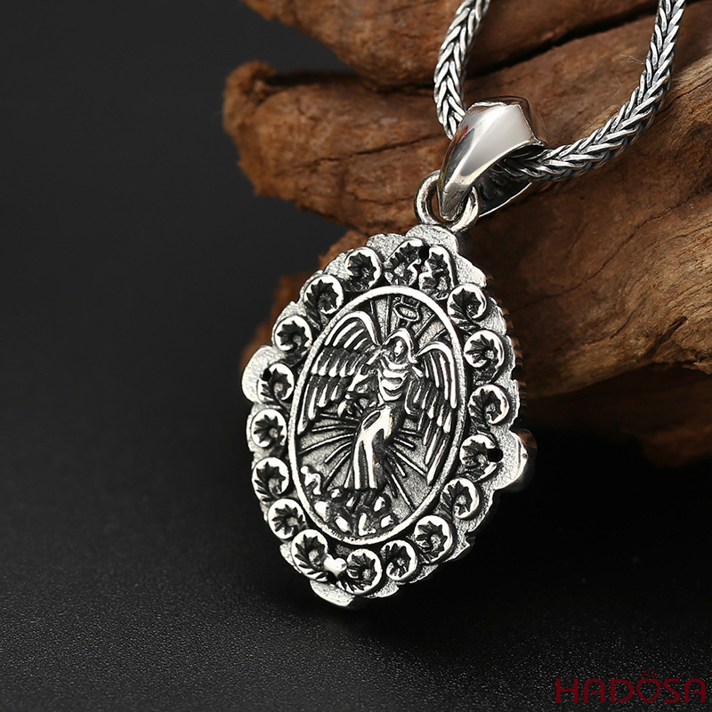 Mặt dây chuyền bạc Thái Đức Mẹ 30x22mm