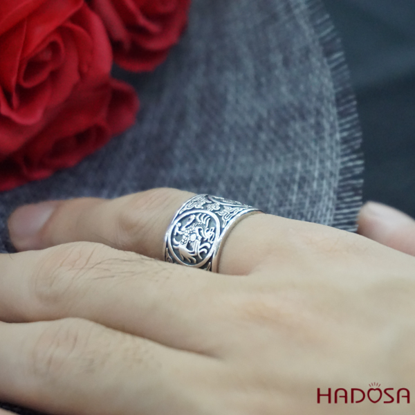 Nhẫn nam bạc Thái Tứ Linh