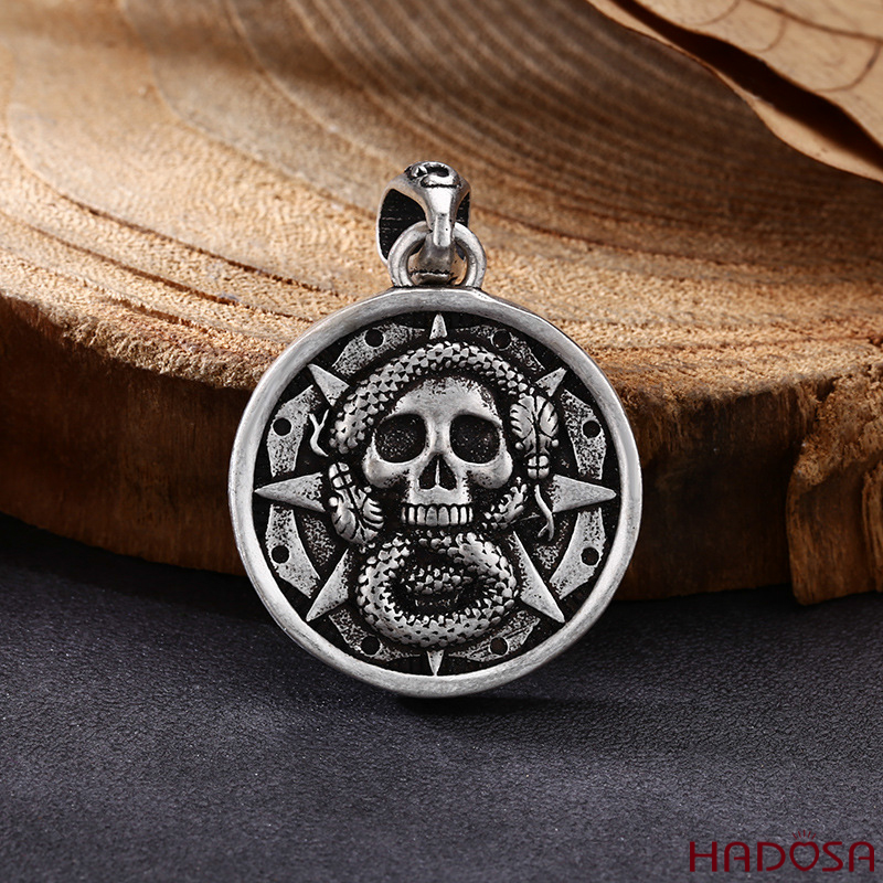 Mặt dây chuyền bạc nam Đầu Lâu 26mm