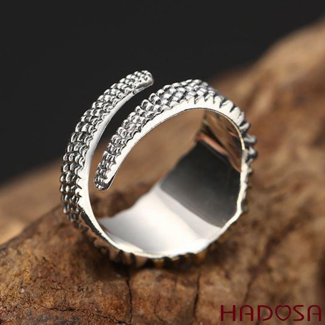 Nhẫn nam bạc Thái mắt Rồng