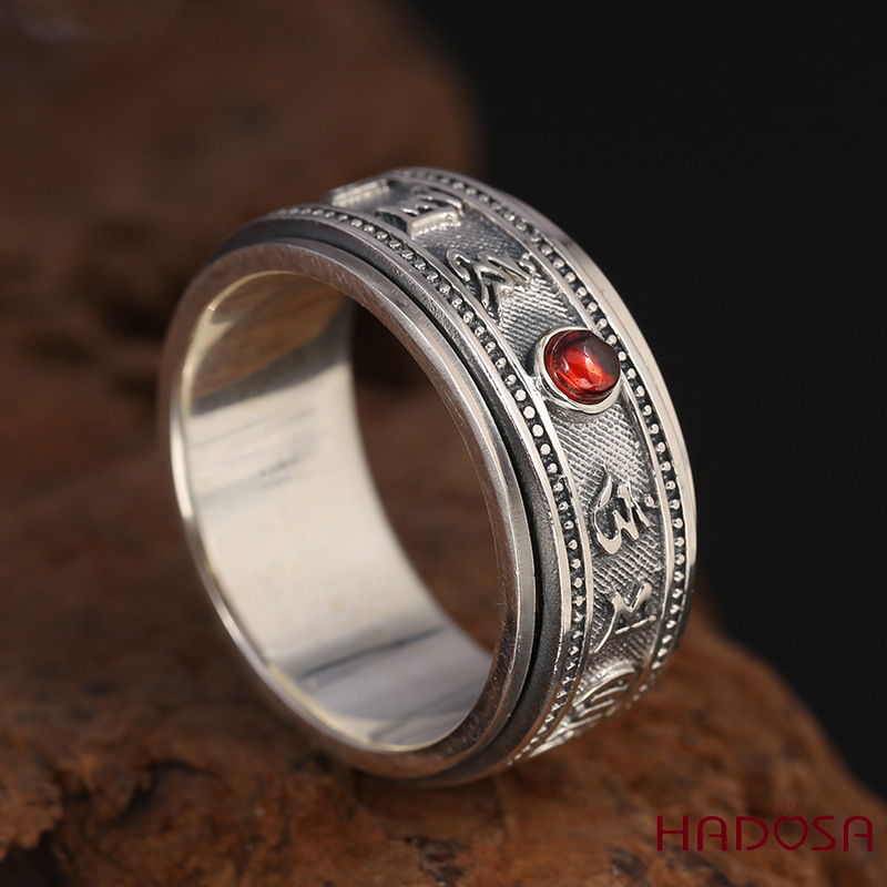 Nhẫn Xoay Bạc Thái Khắc Chú