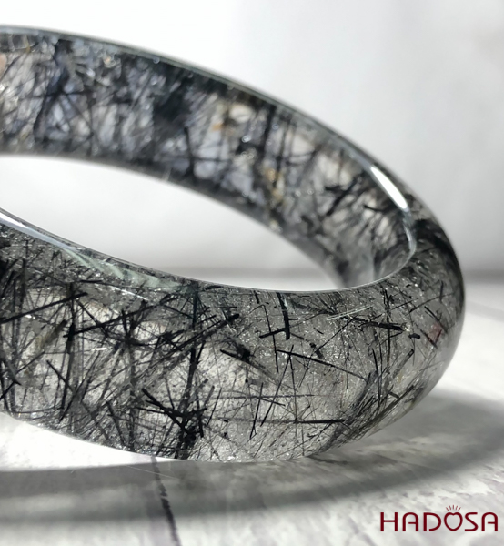 Vòng kiềng thạch tóc đen ni 59 đặc biệt cao cấp chuẩn 6A(-)