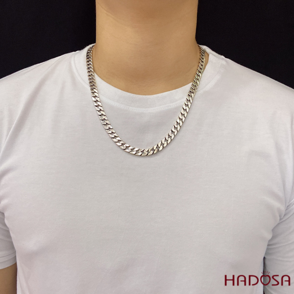 Mẫu dây bạc nam cuban bản 8mm