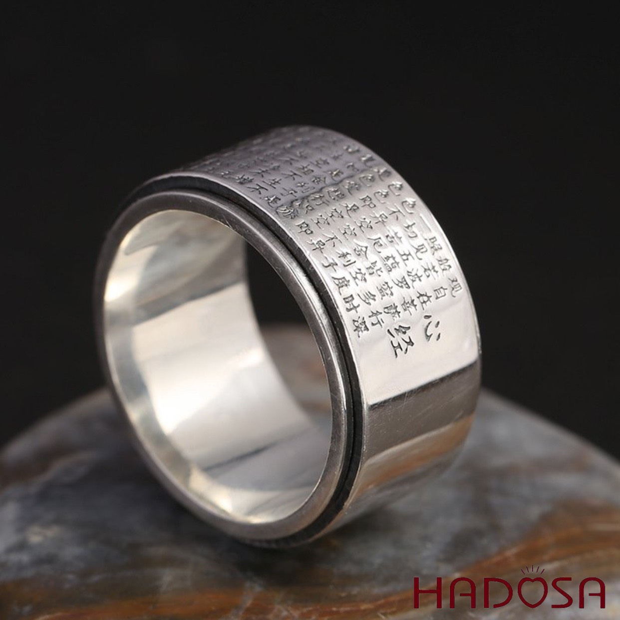 Nhẫn Nam Bạc Thái Khắc Chú Lục Tự Đại Minh