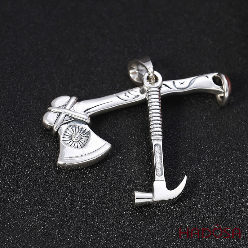 Mặt Dây Chuyền Bạc Thái Hình Búa Rìu Công Lý