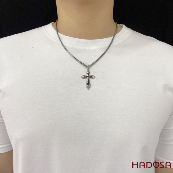 Mặt dây chuyền bạc Thái Thánh Giá 40x25mm