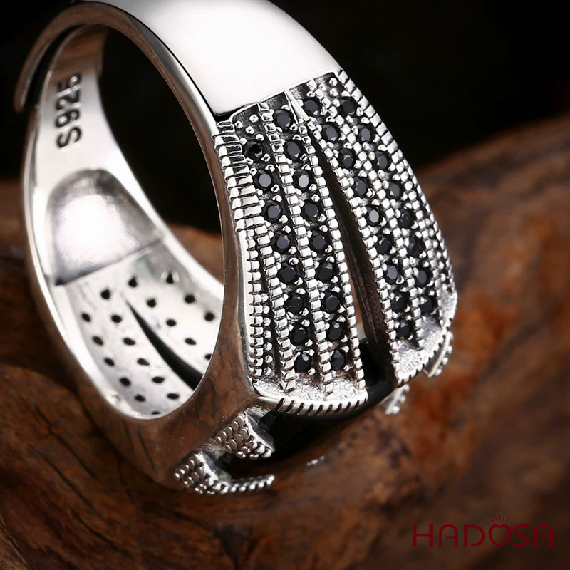 Nhẫn nam bạc Thái đá mã não