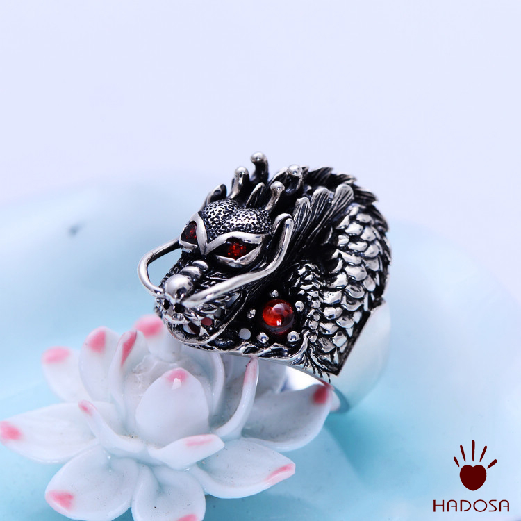 Nhẫn bạc Thái đầu Rồng