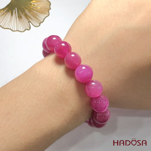 Vòng Ruby Thái hồng đẹp ánh sao 12mm đặc biệt cao cấp