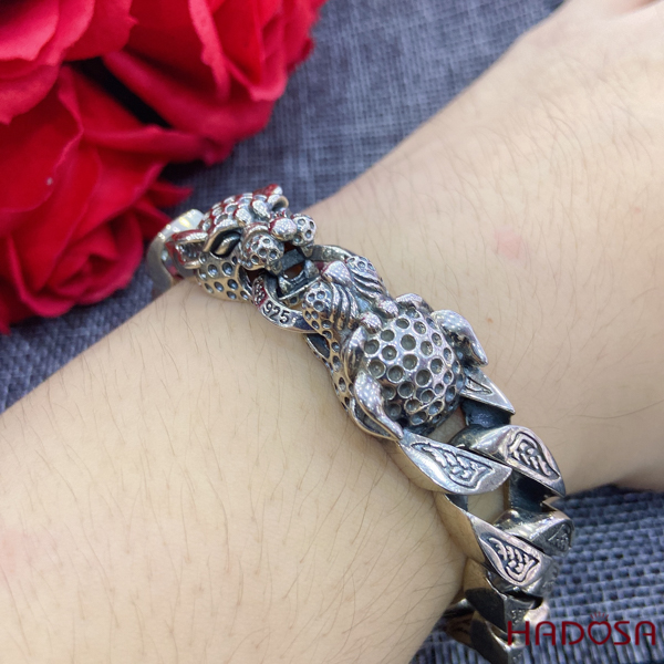 Lắc tay nam bạc Thái 925 đầu Báo