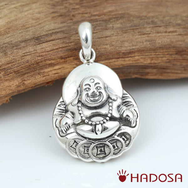Mặt dây chuyền bạc nam Phật Di Lặc 32x20mm