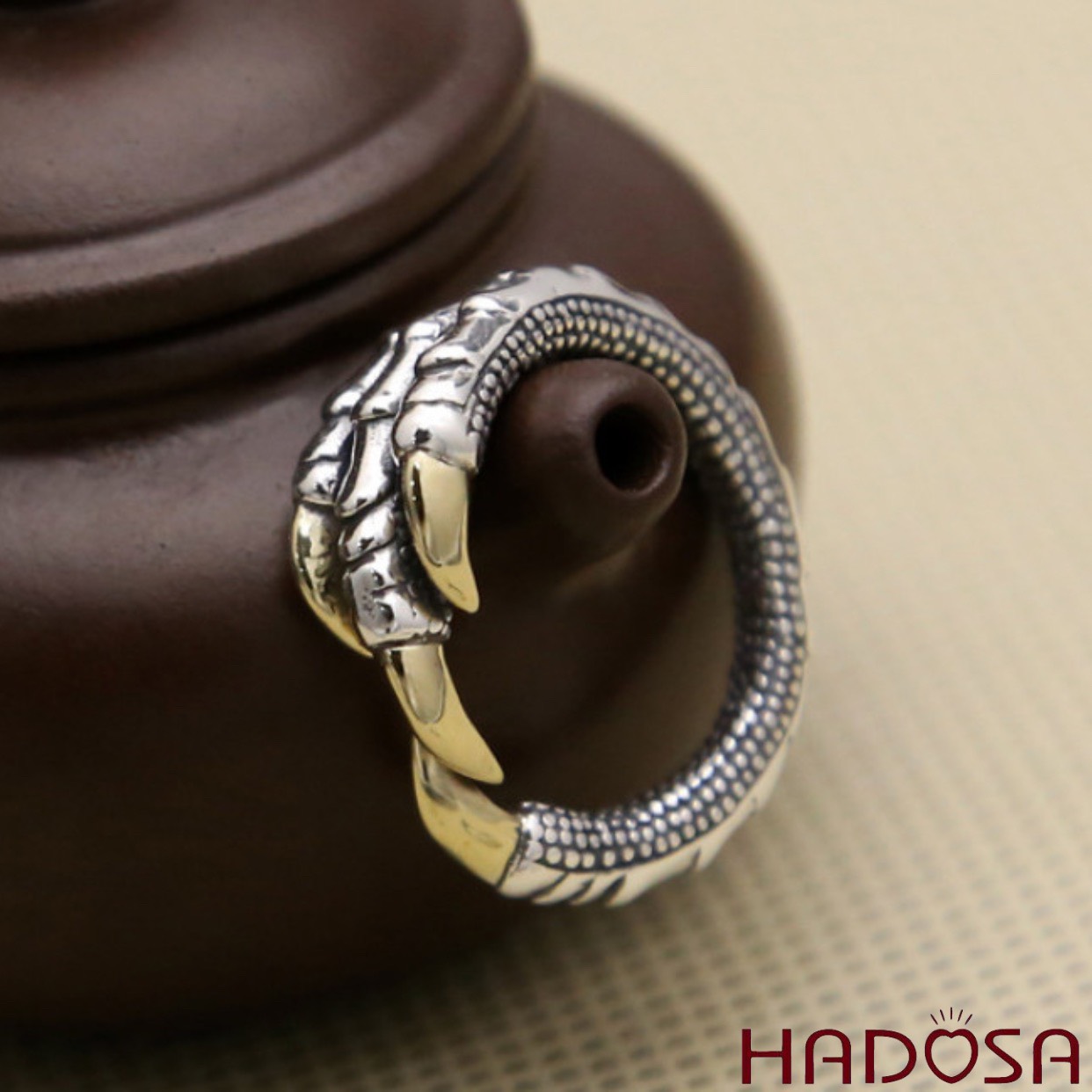 Nhẫn bạc thái nam móng Rồng