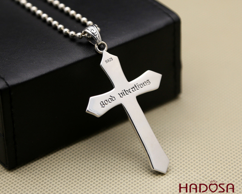 Mặt dây chuyền thánh giá bạc Thái 66x38mm