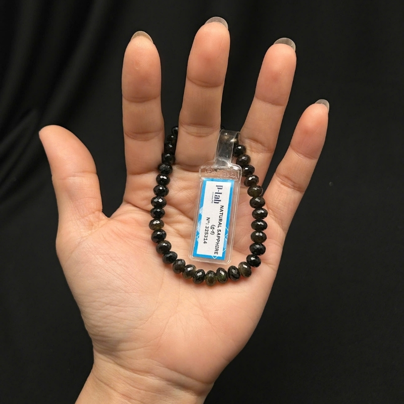 Vòng đá Sapphire mài giác 7mm cao cấp