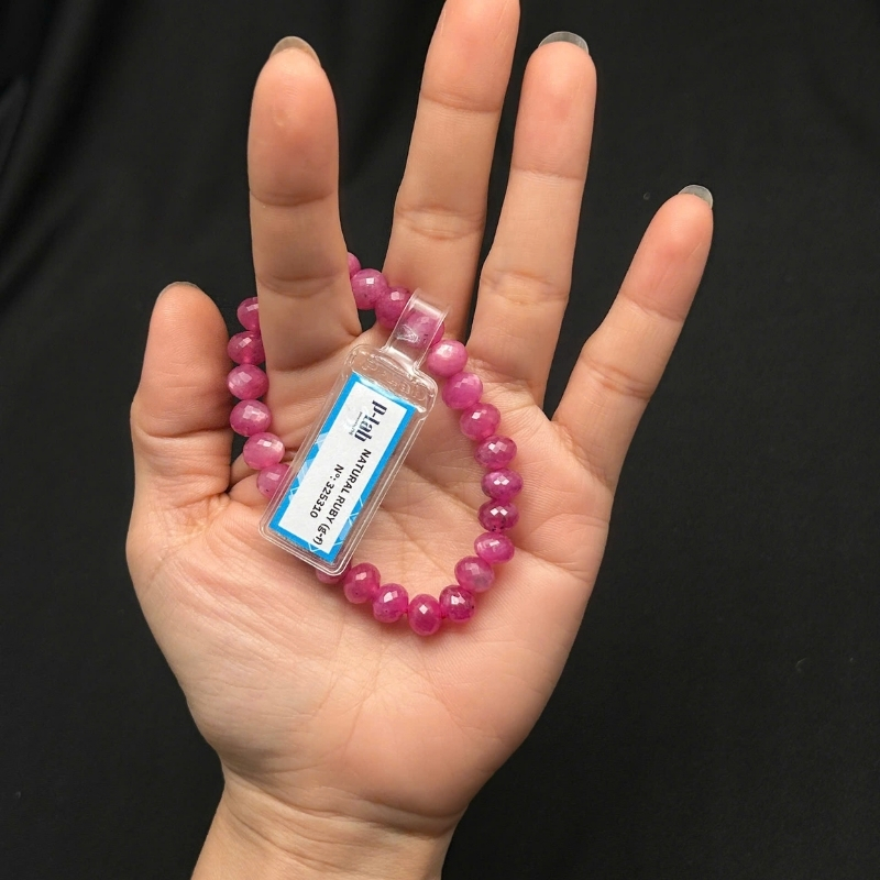 Vòng chuỗi Ruby Thái cắt giác 8.5x7mm cao cấp