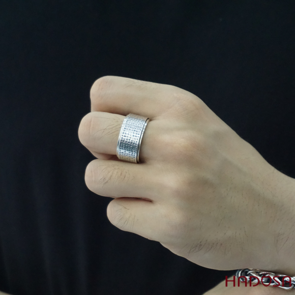 Nhẫn Nam Bạc Thái Khắc Chú Lục Tự Đại Minh