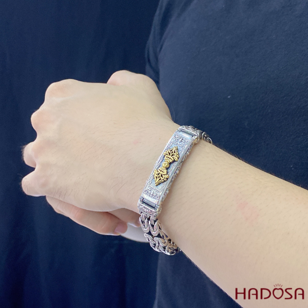 Lắc tay bạc nam chuỳ Kim Cang