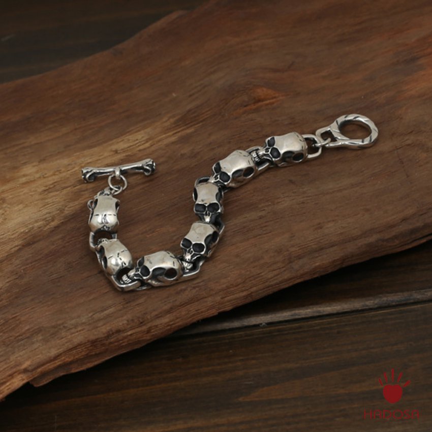 Lắc tay nam bạc Thái 925 đầu lâu cao cấp