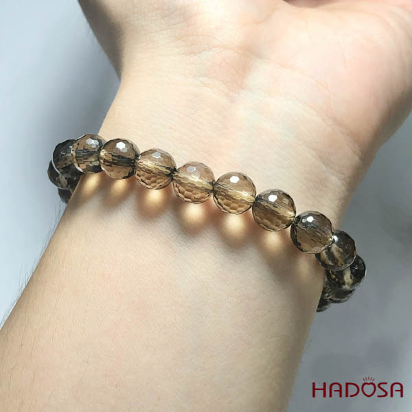 Vòng đá Thạch Anh Khói cắt giác 09mm