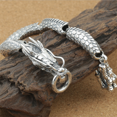 Lắc tay Rồng bạc Thái cho nam