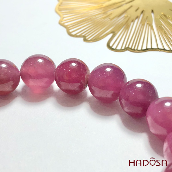 Vòng Ruby Thái hồng trong đậm 10mm cao cấp