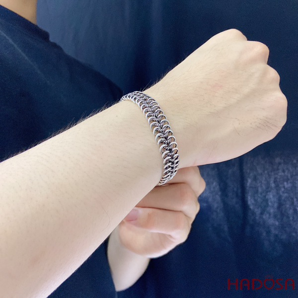 Lắc tay bạc nam mắt xích