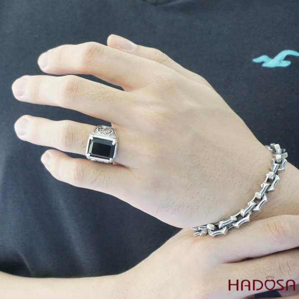 Nhẫn bạc nam mặt đá