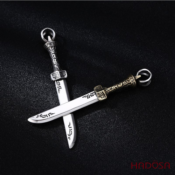 Mặt dây chuyền bạc 925 thanh kiếm 80x10mm