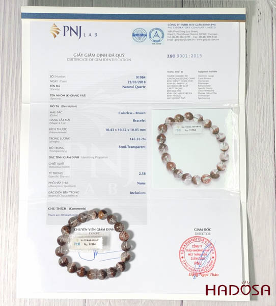 Thạch anh ưu linh nâu đỏ 10mm