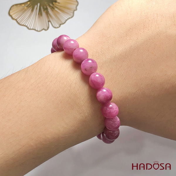 Vòng Ruby hồng tươi đẹp 09mm cao cấp