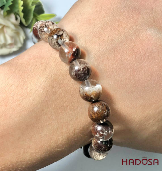 Thạch anh ưu linh nâu đỏ 10mm