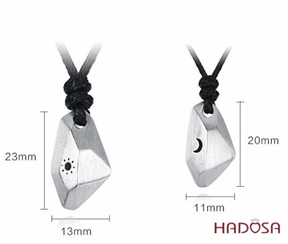 Mặt dây chuyền ước nguyện Mặt Trời - Mặt Trăng 24mm
