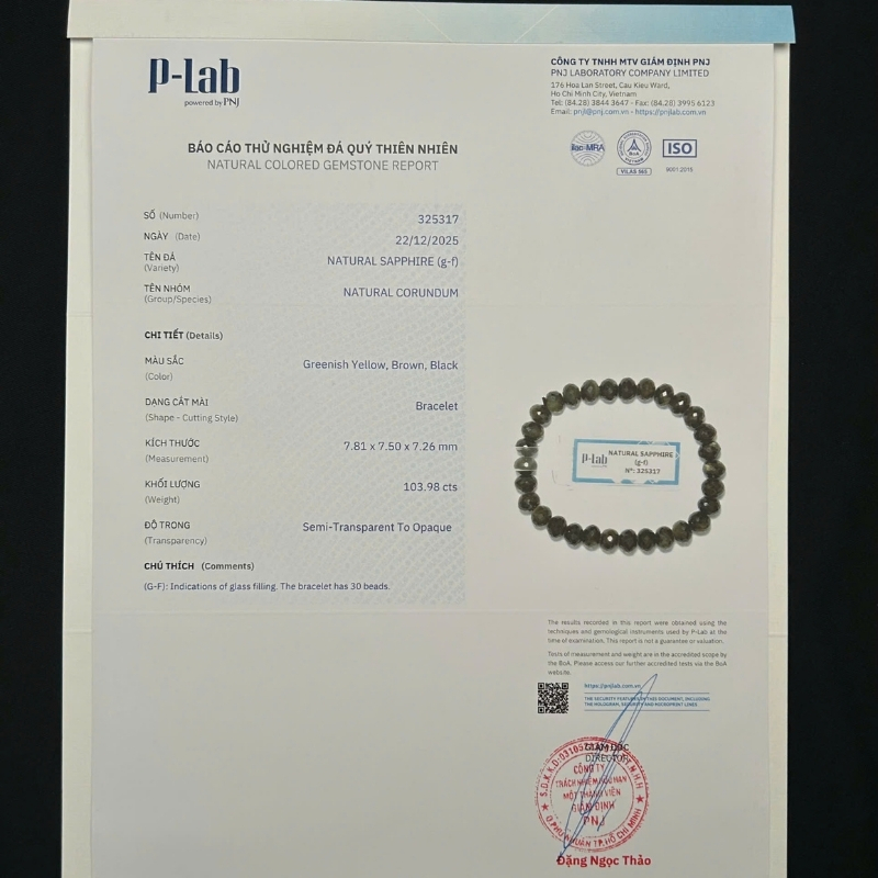 Vòng đá Sapphire mài giác 7.5mm cao cấp