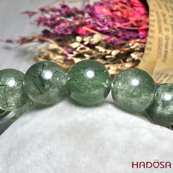 Vòng Đá Thạch Anh Tóc Xanh 13mm 5A