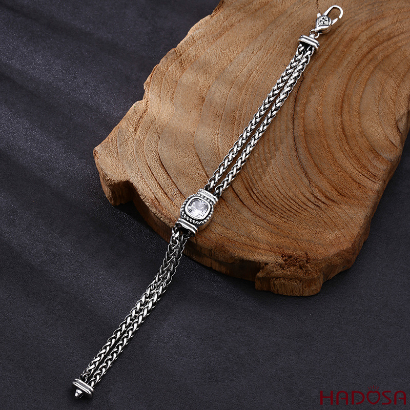 Lắc tay đôi bạc Thái