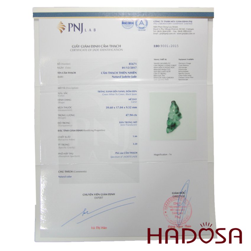 Mặt dây chuyền cẩm thạch phỉ thúy hình con cá