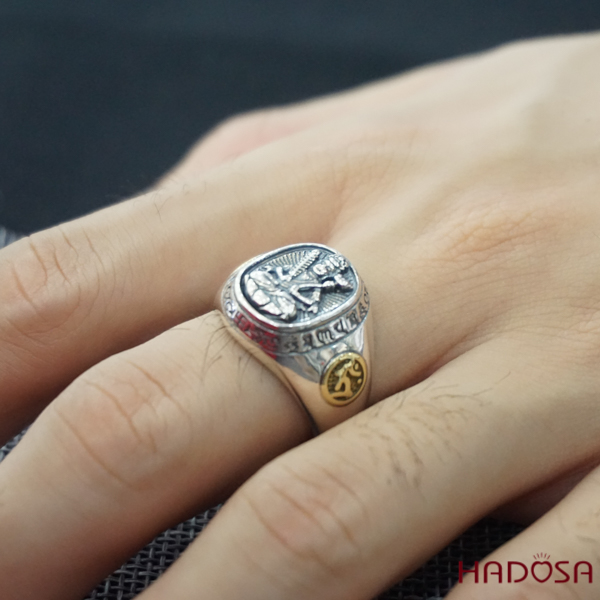 Nhẫn bạc Thái Phật bản mệnh Hư Không Tạng (Sửu, Dần)