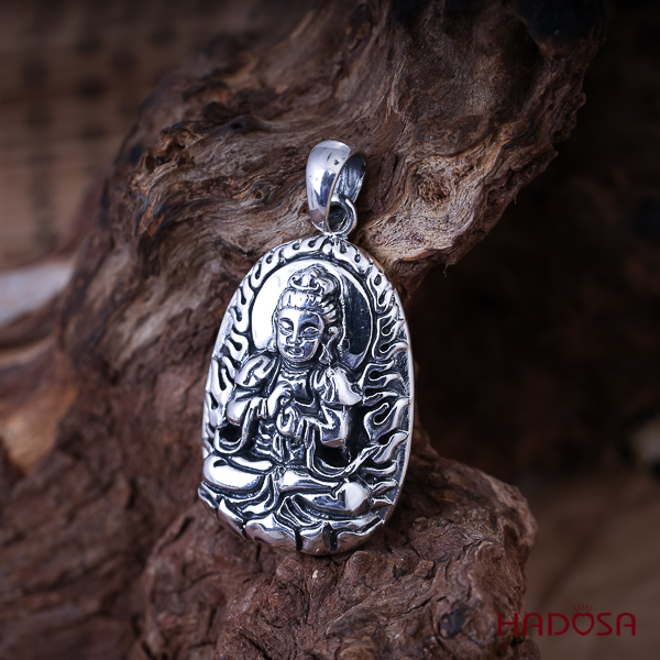 Mặt dây chuyền bạc Phật Thái bản mệnh Như Lai Đại Nhật (Mùi - Thân)