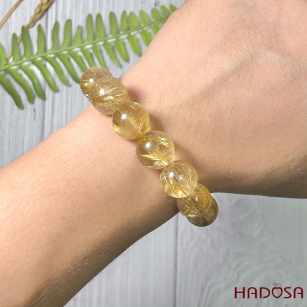 Vòng Thạch Anh Tóc Vàng Cao Cấp 13mm chuẩn 7A