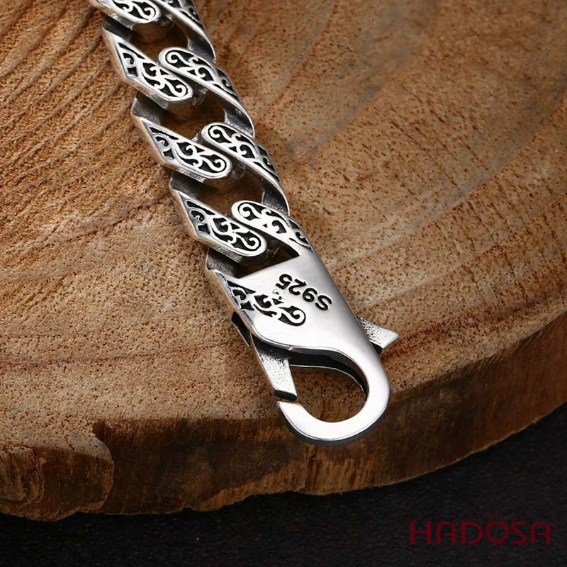 Lắc Tay Nam Bạc Thái Mắt Xích Khảm Đá Phong Thủy