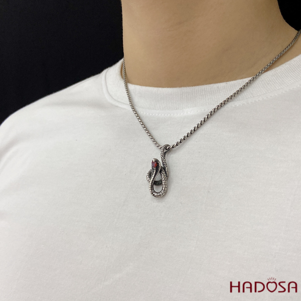 Mặt dây chuyền Rắn ngậm ngọc Bạc Thái