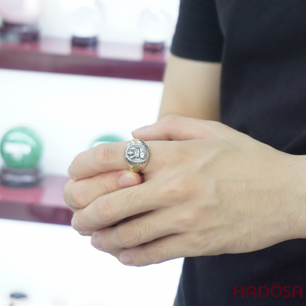Nhẫn bạc Thái Phật bản mệnh Văn Thù (Mão)