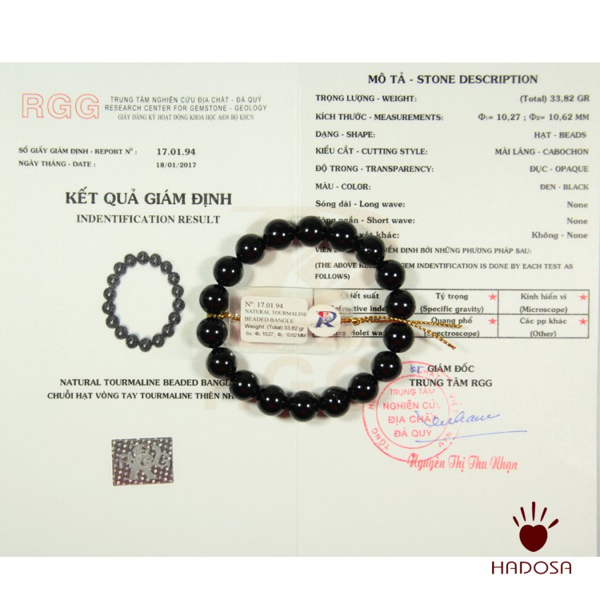 Vòng Đá Tourmaline đen 08mm cao cấp