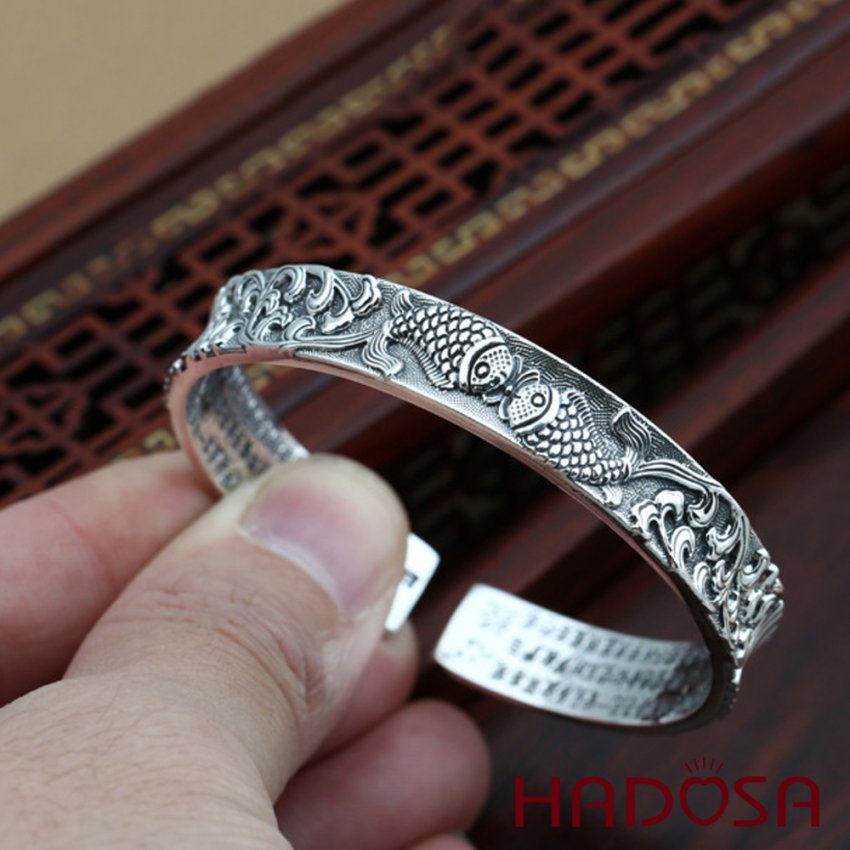 Vòng kiềng bạc Thái bản 10mm