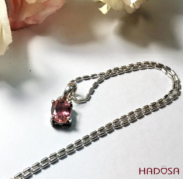 Mặt dây đá Tourmaline bạc 925 cao cấp