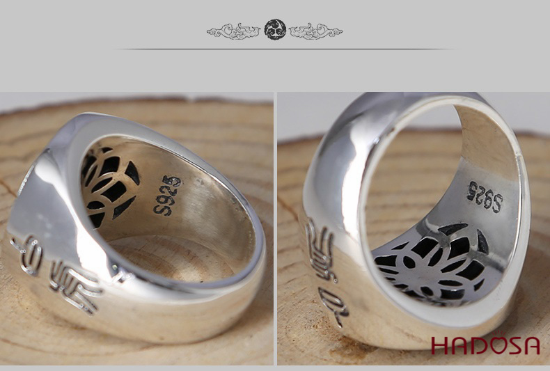 Nhẫn bạc Thái nam Bát Quái Âm Dương