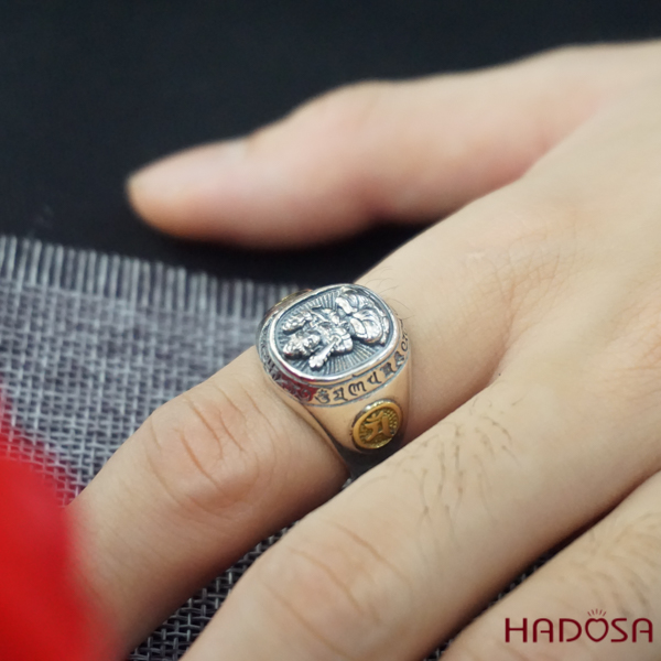 Nhẫn bạc Thái Phật bản mệnh Văn Thù (Mão)